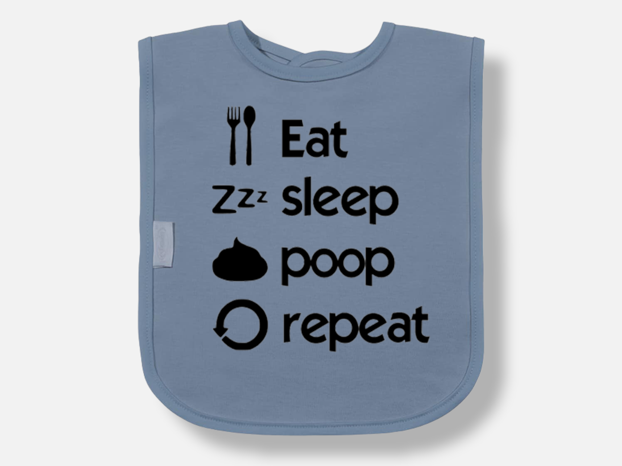 Slabbetje - Eat sleep poop repeat - blauwgrijs-PhotoRoom-PhotoRoom